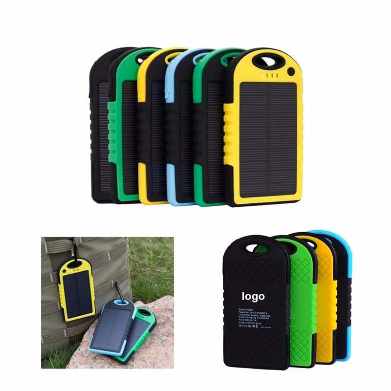 Solar Dual Port Water Resistant Power Bank 5000mAh