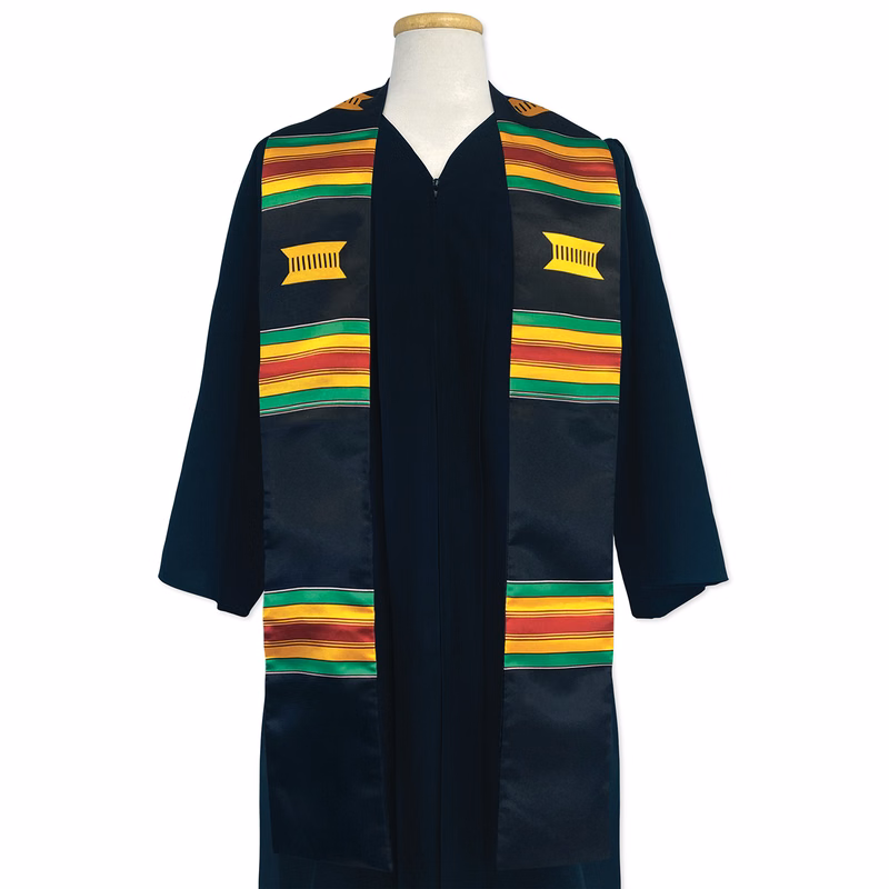 Black Kente Specialty Pattern 84" Graduation Stole