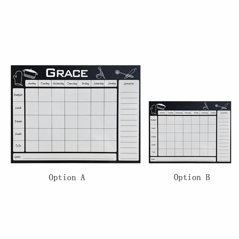 Wipeable Meal Planner Soft Magnetic Fridge Sticker