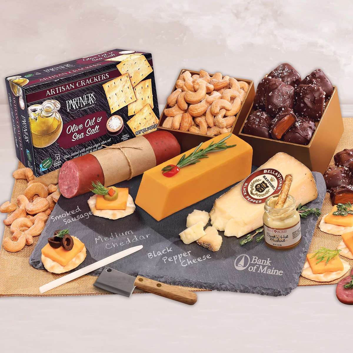 Genuine Slate Cheese Plate with Party Favorites 1