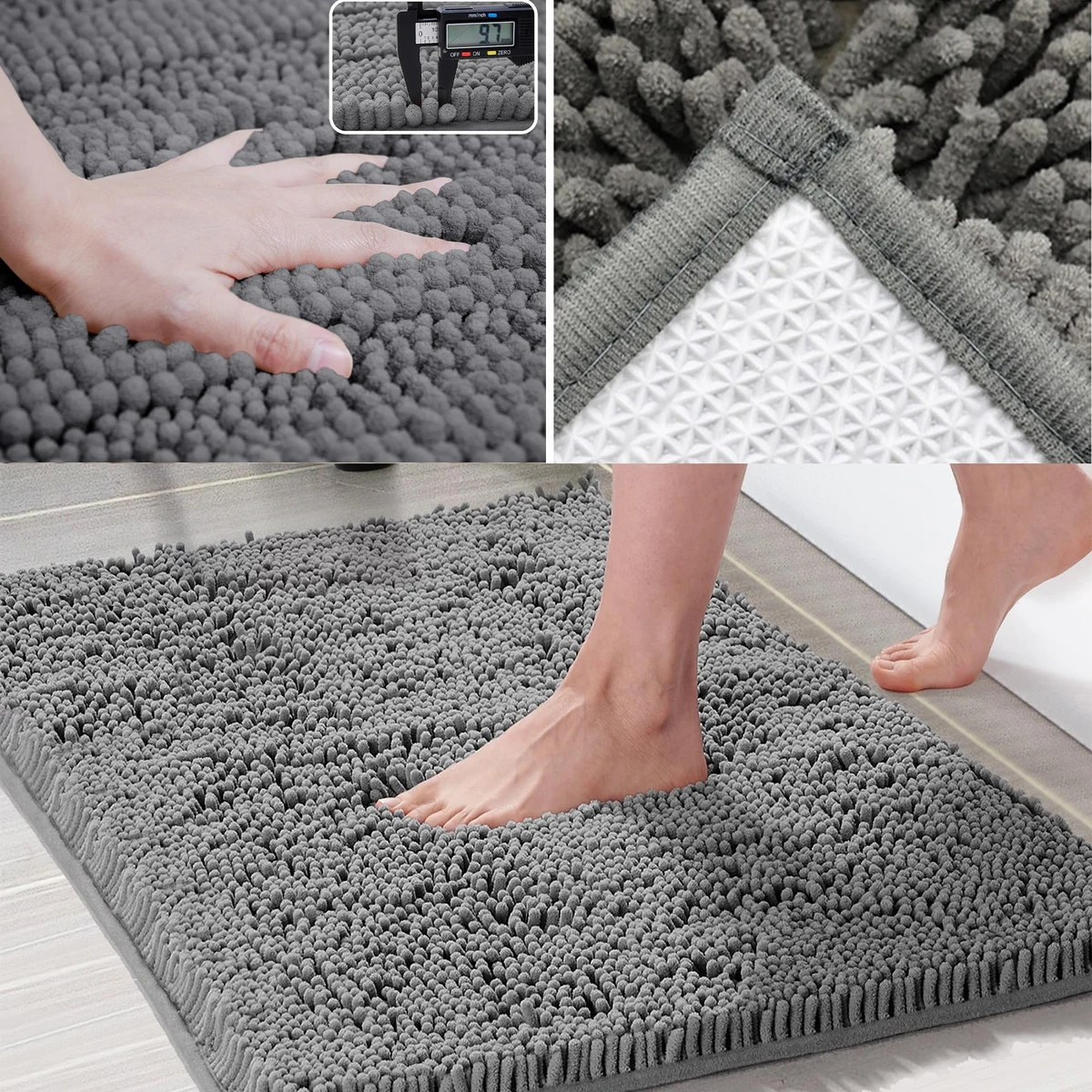 Luxury Chenille Shaggy Bath Rugs Mat 1