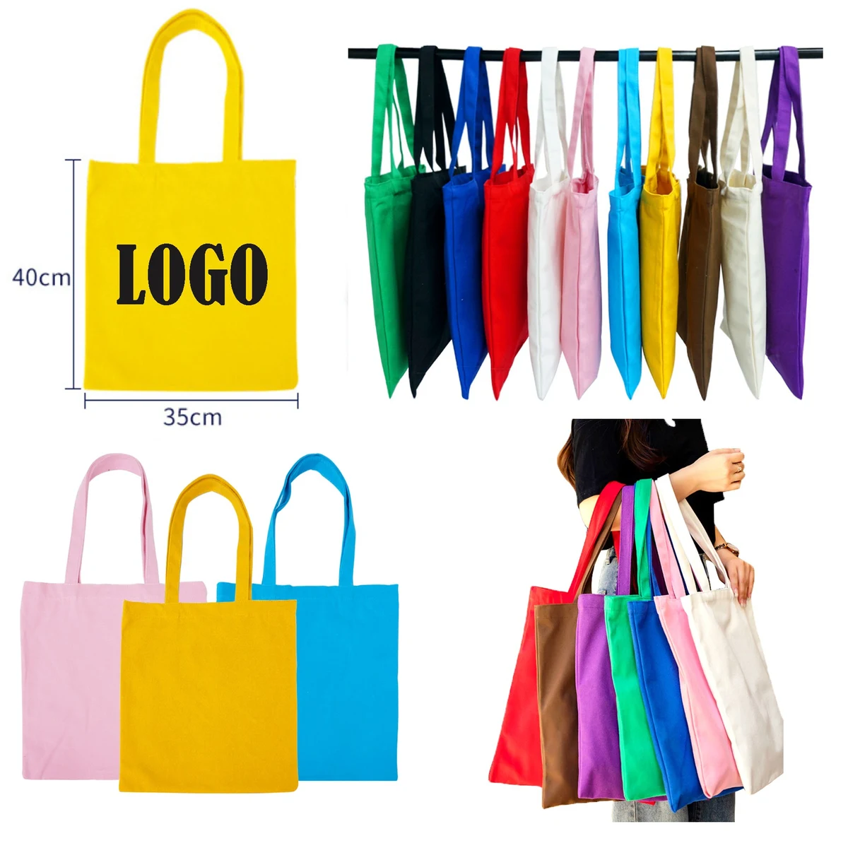 Custom Cotton Canvas Bag, custom tote bag with logo imprint 1