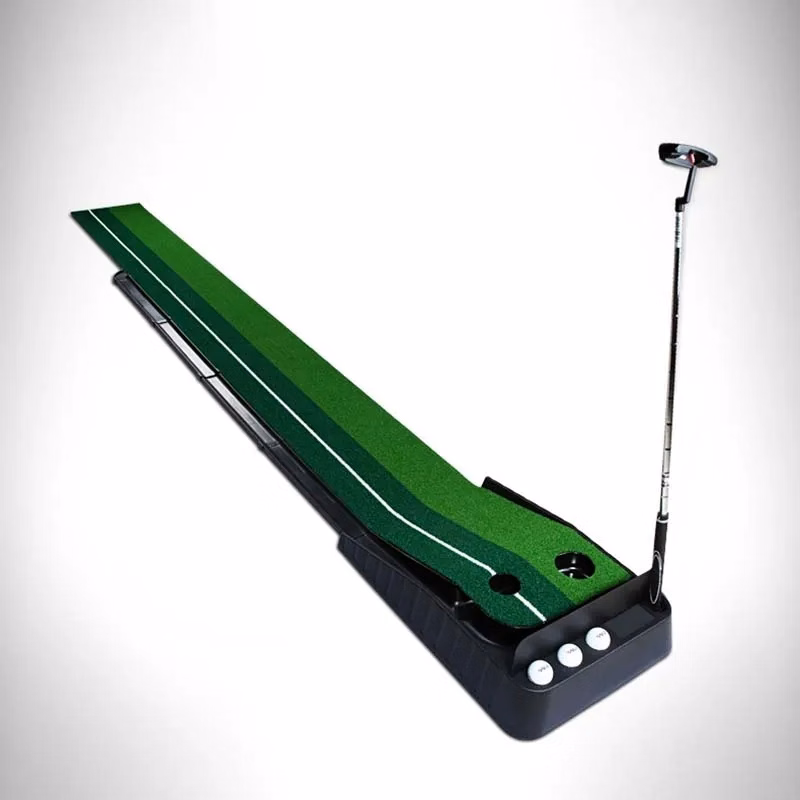 Folding Indoor Golf Putting Mat Automatic Ball Return