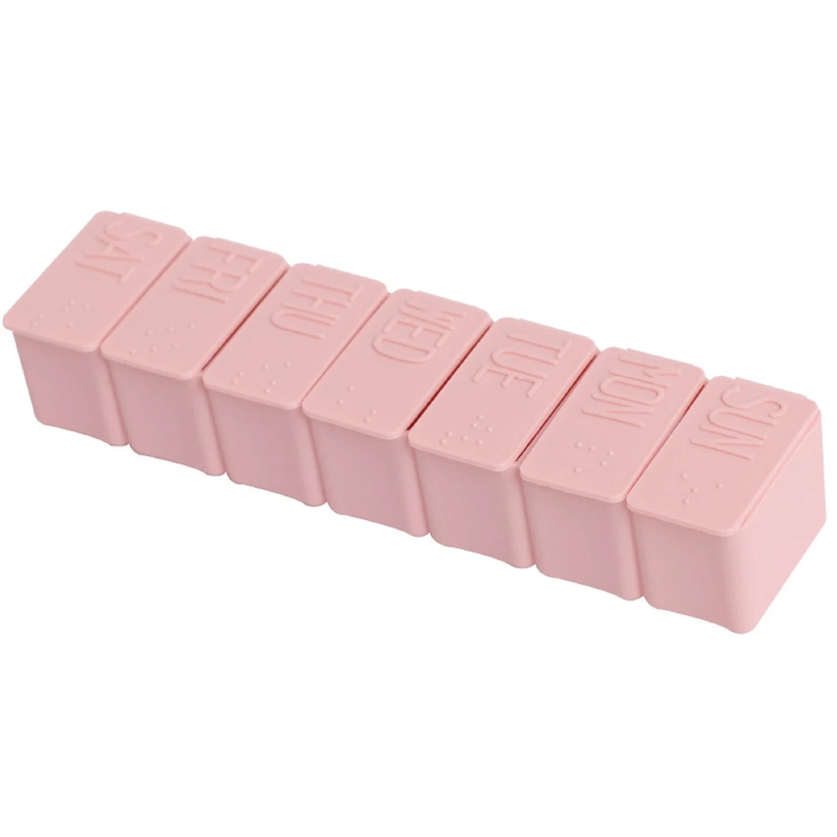 7 Compartment Travel Pill Storage Case with Braille 1