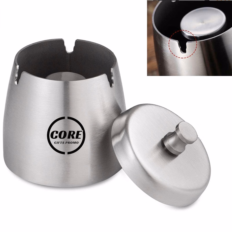 Stainless Steel Cigarettes Ashtray With Lid