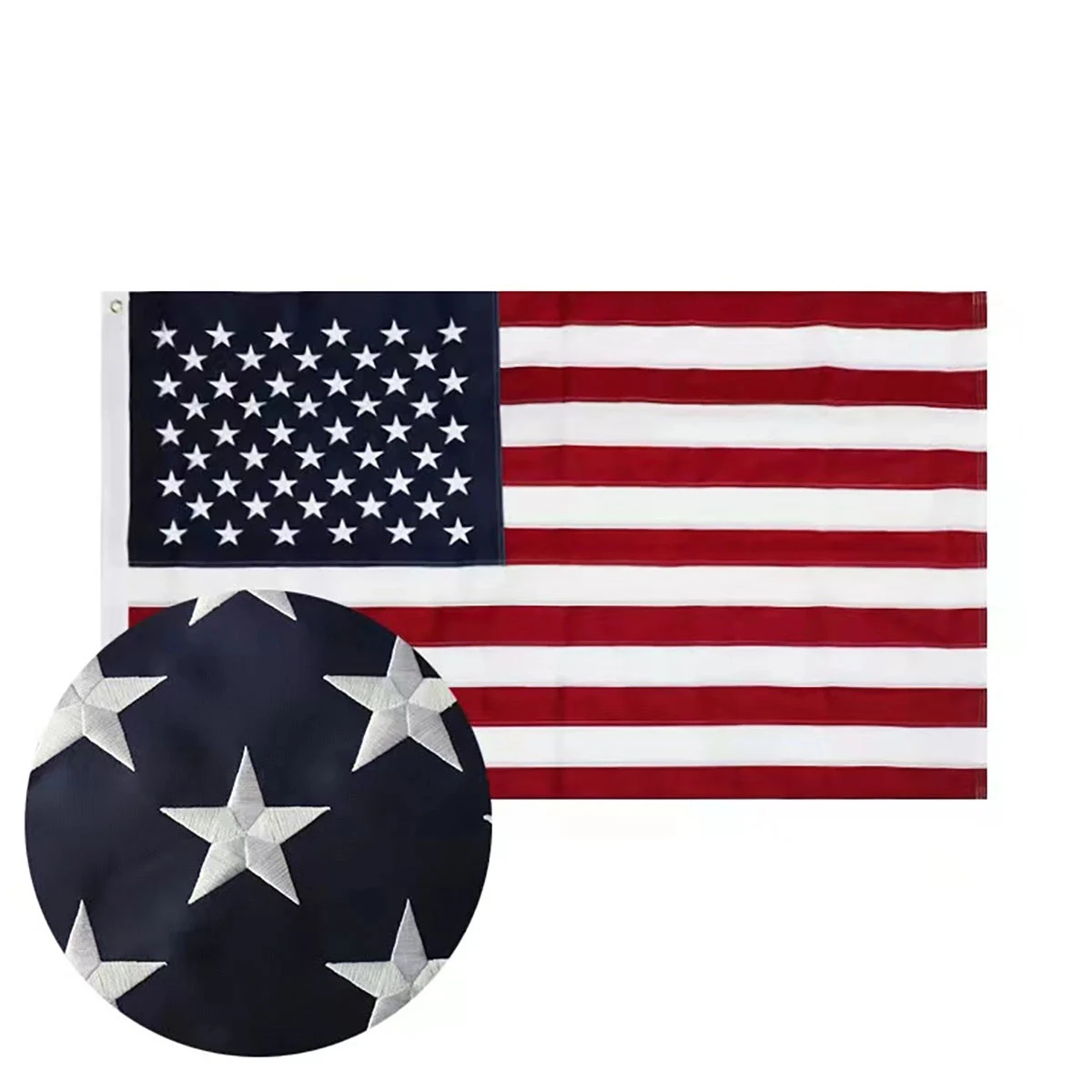 American Flag With Embroideried Stars 1