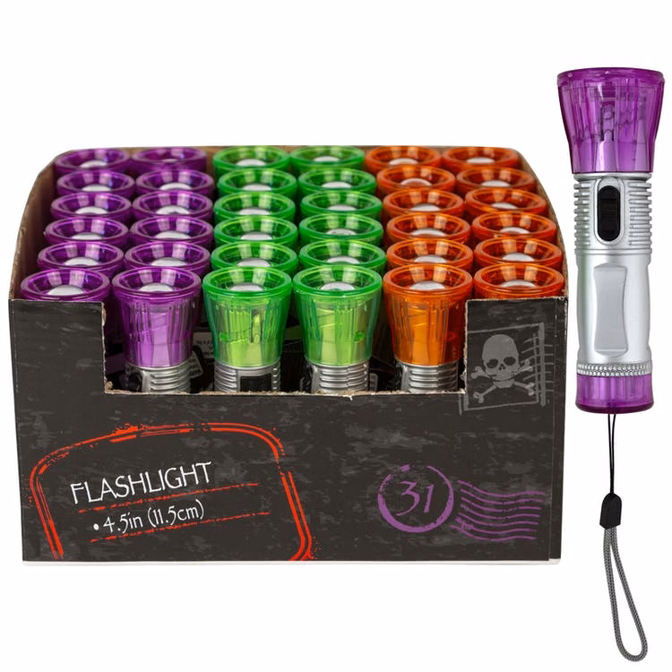 LED Halloween Flashlights - Assorted Colors Wrist Strap