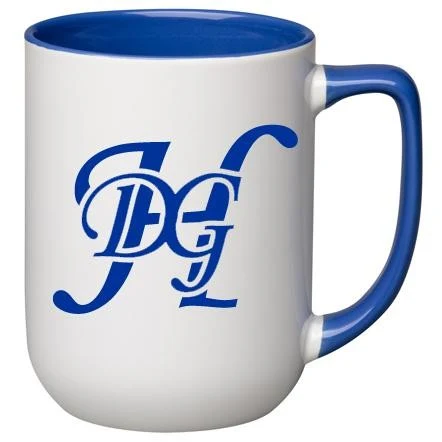 17 oz. Ocean Blue In and Handle / White Out Arlen Mug 1