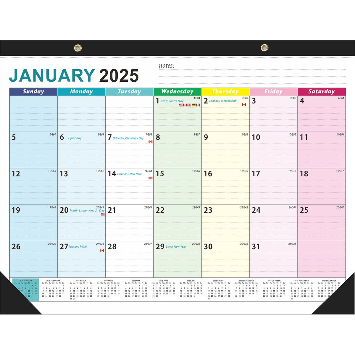 18 Months 17"*12" Wall Calendar From Jan 2025 To June 2026 1