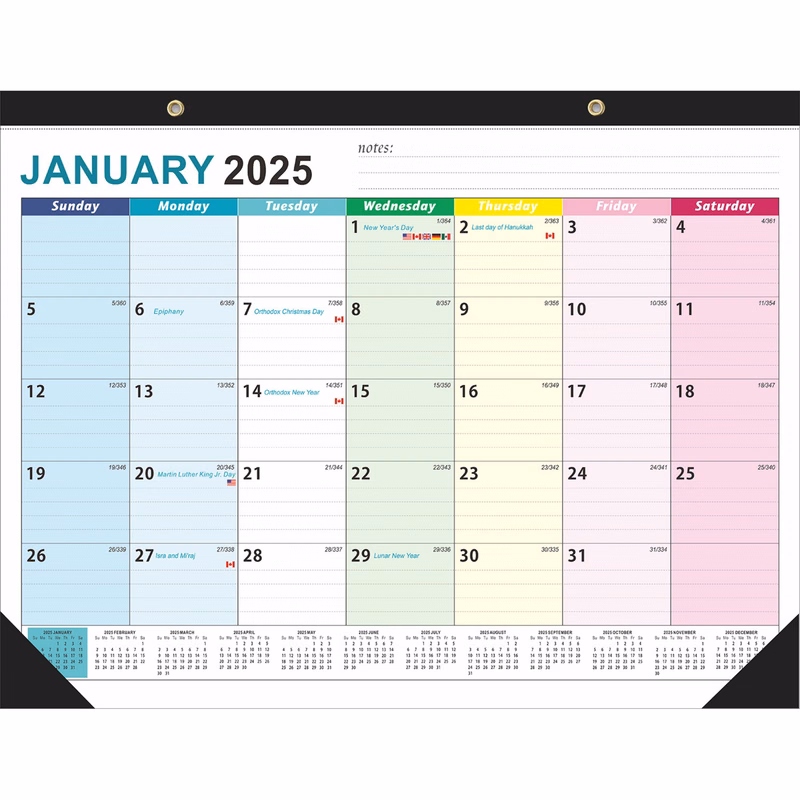 18 Months 17"*12" Wall Calendar From Jan 2025 To June 2026