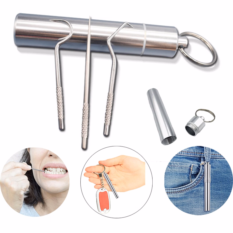 304 Stainless Steel Portable Toothpick Set
