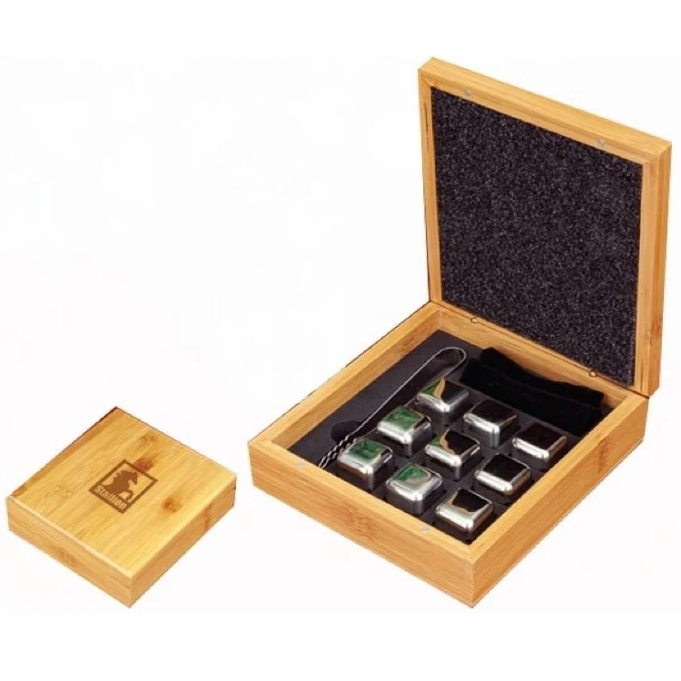 Bamboo Whiskey Stone Set 1