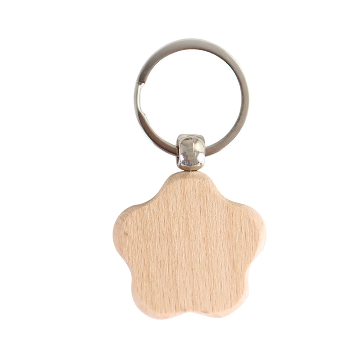 Wooden Flower Shape Keychain 1