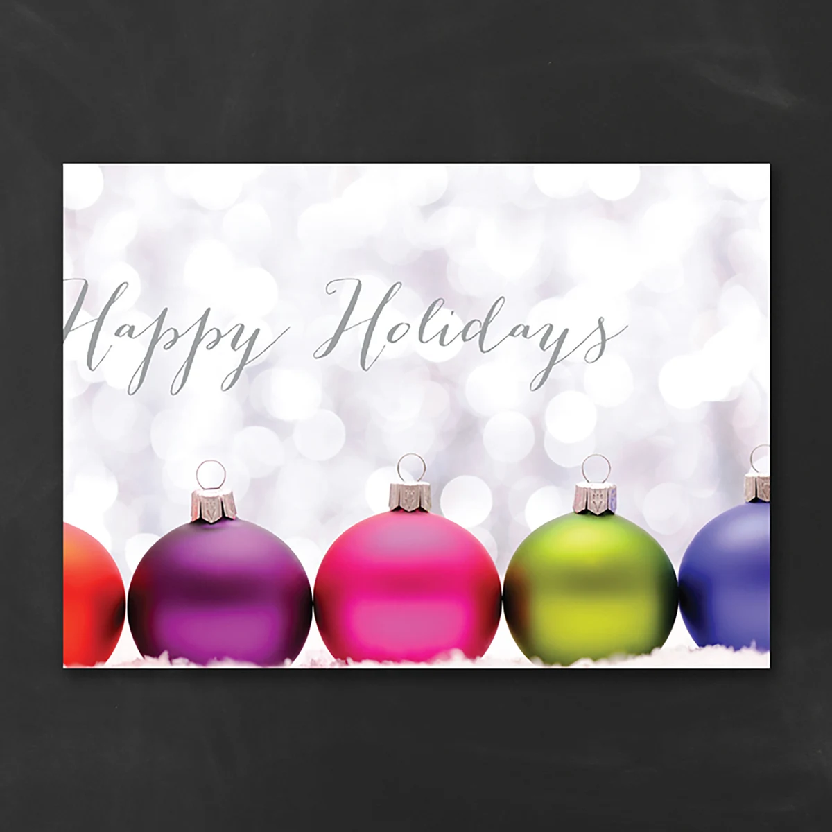 Colorful Ornaments Economy Holiday Card 1