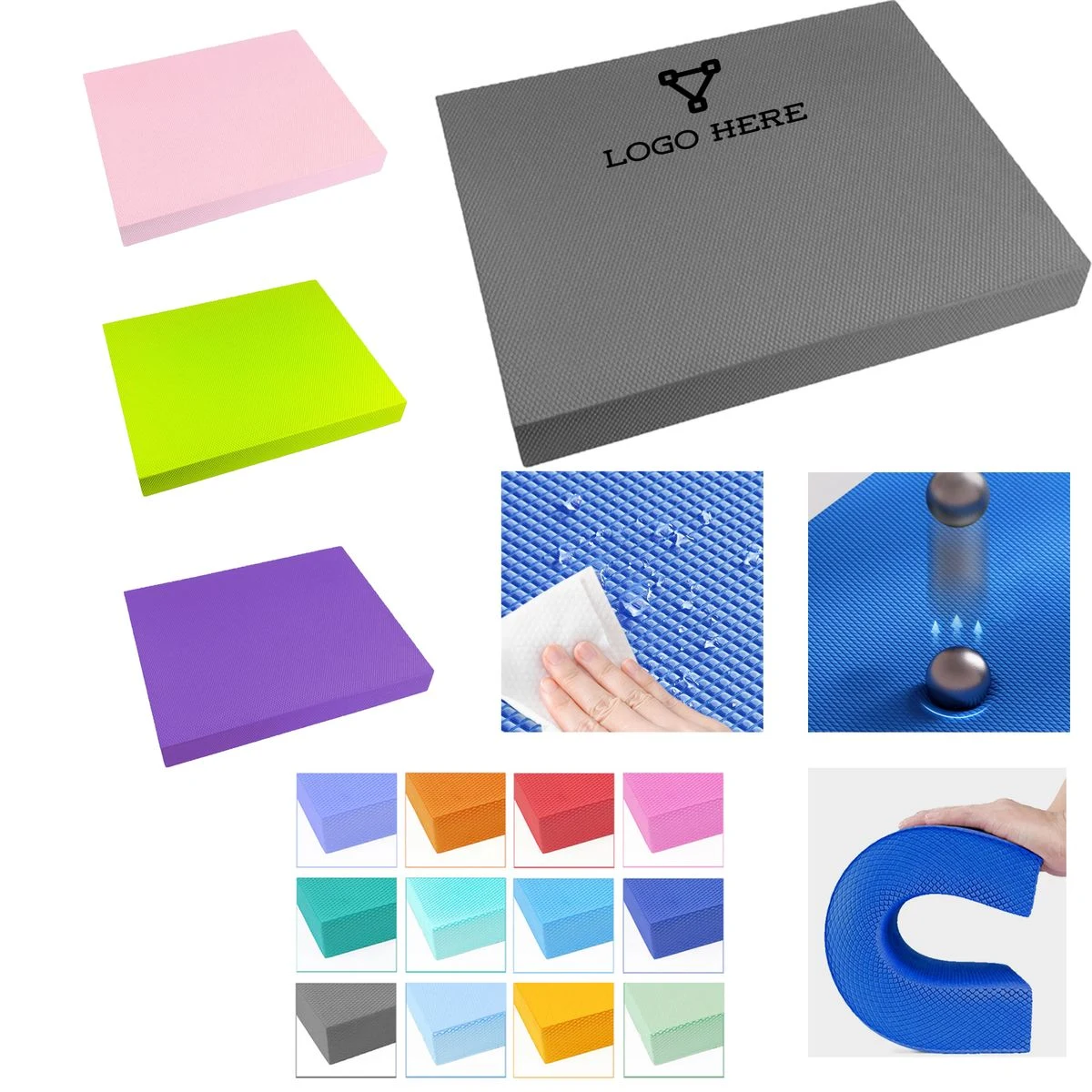 Non-Slip Diamond Pattern Thickened Yoga Balance Exercise Mat 1