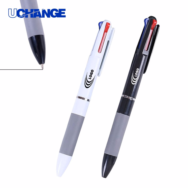 Three Color Ballpoint Pen with Grip