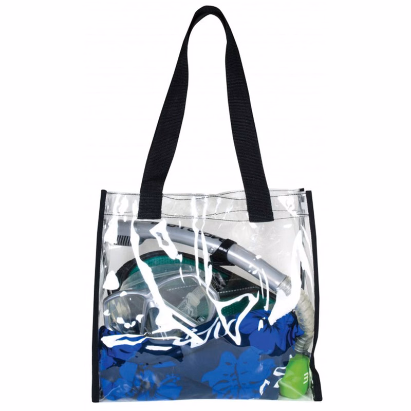Clear Tote Bags - Black Thread