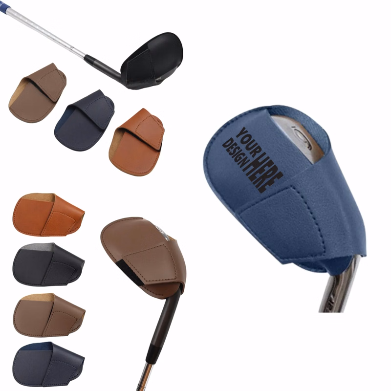 PU Leather Golf Putter Head Cover, Iron Club Protector Sleev
