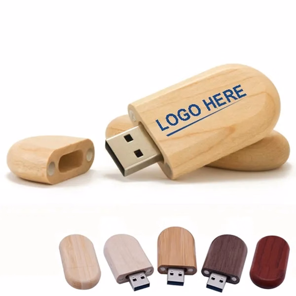 Oval Wooden USB Flash Drive U Disk