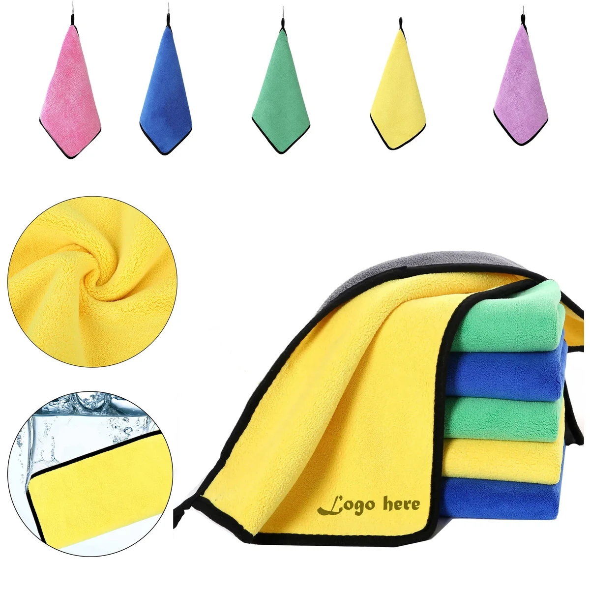 MOQ 50PCS 500 GSM Coral Fleece Microfiber Car Washing Towel 1
