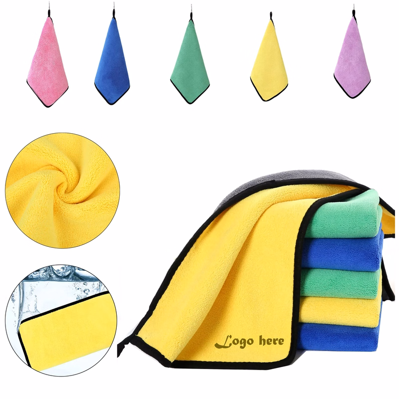MOQ 50PCS 500 GSM Coral Fleece Microfiber Car Washing Towel