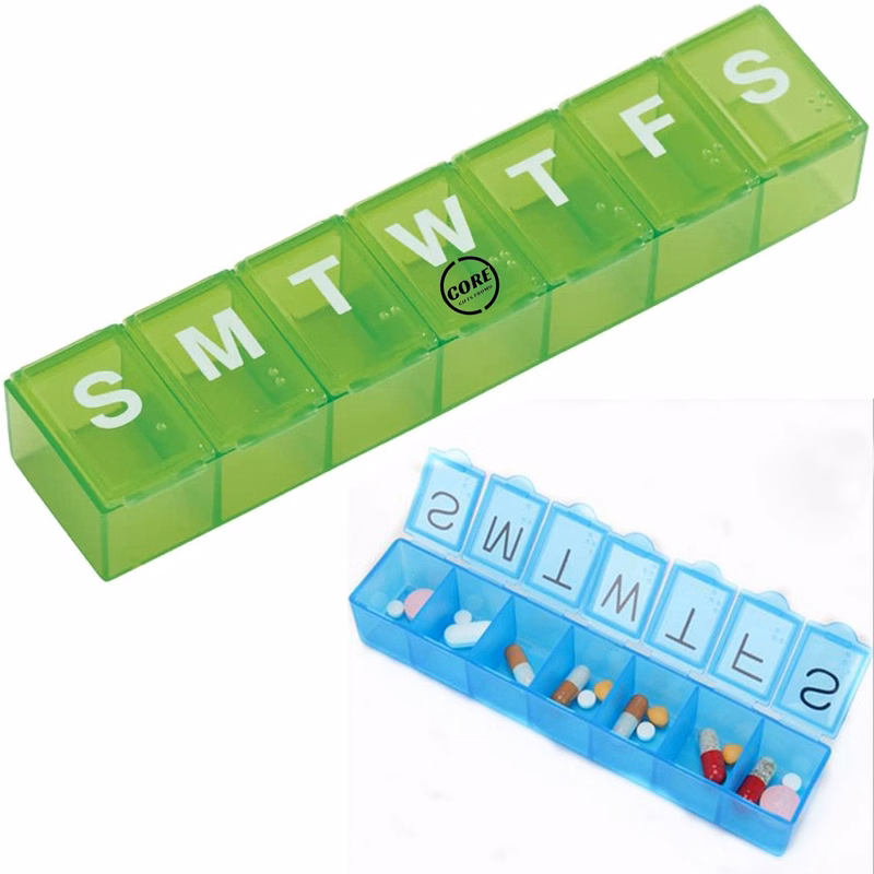 Weekly (7-Day) Pill Organizer Vitamin and Medicine Box