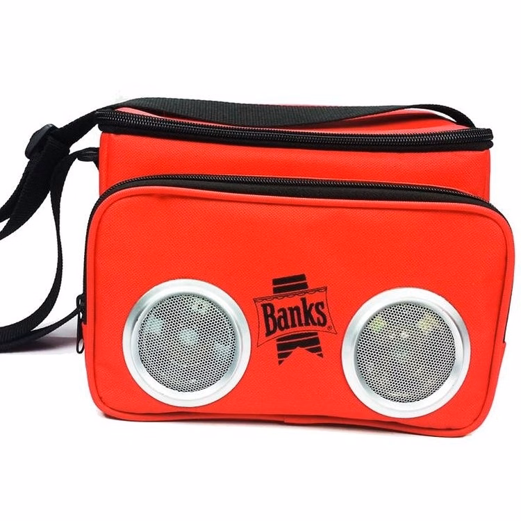Insulated Cooler Lunch Bag, Outdoor Camping Picnic Bag with Radio Speaker