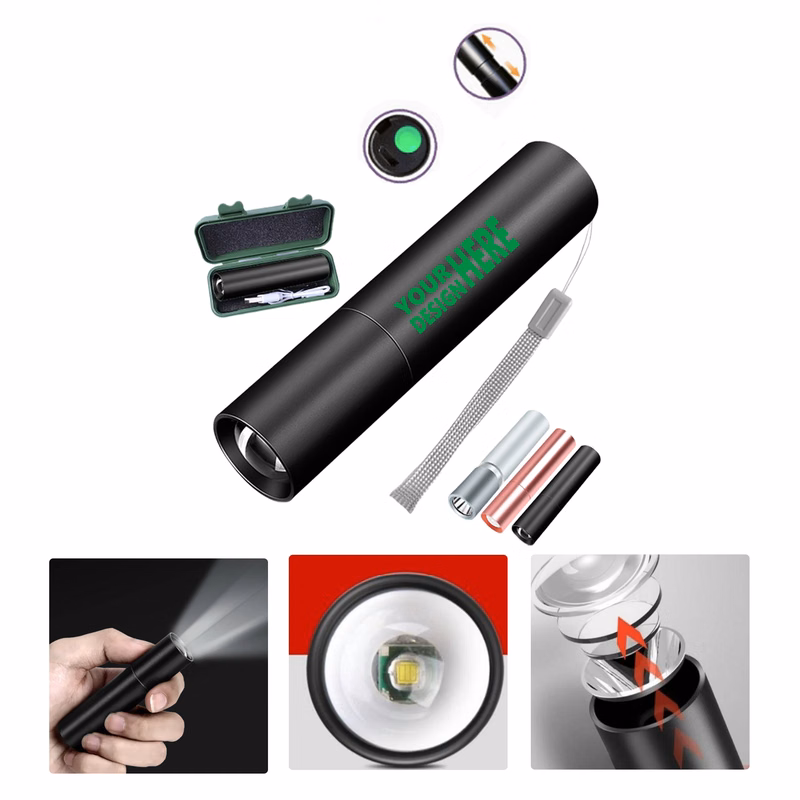 MOQ 50 LED Rechargeable Flashlight High Beam Multifunctional Mini