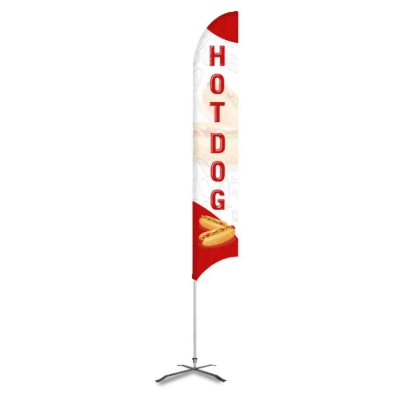 Hot Dog Pre Printed 15' G7 Feather Flag White 1