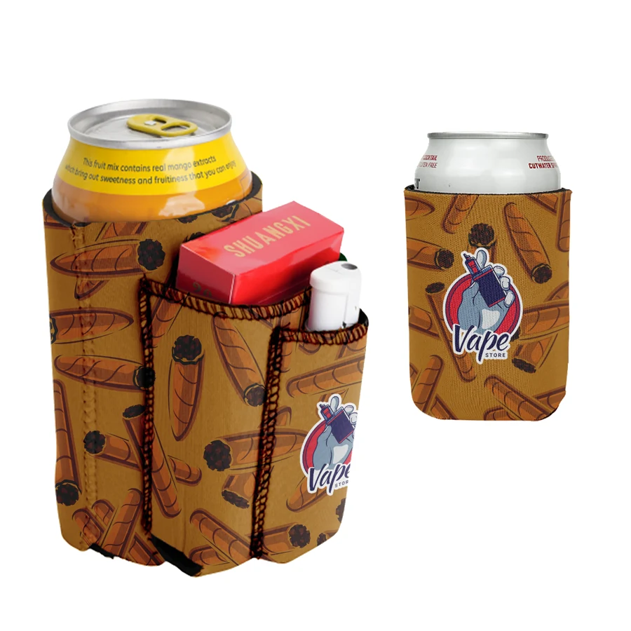 Sublimation 12 Oz Can Kooler with Pockets - 3mm Neoprene 1