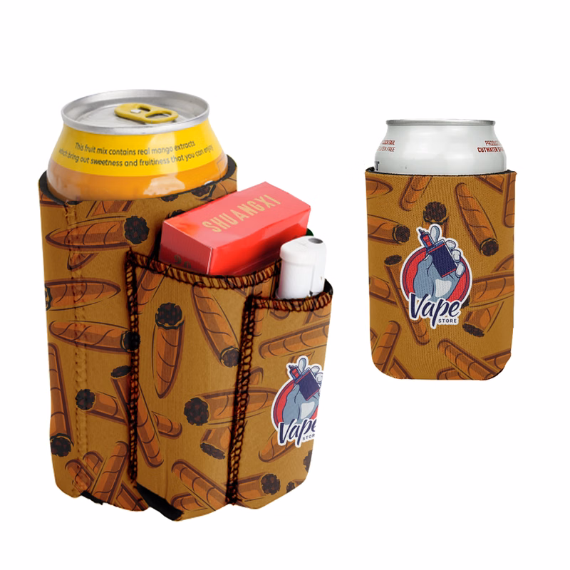 Sublimation 12 Oz Can Kooler with Pockets - 3mm Neoprene