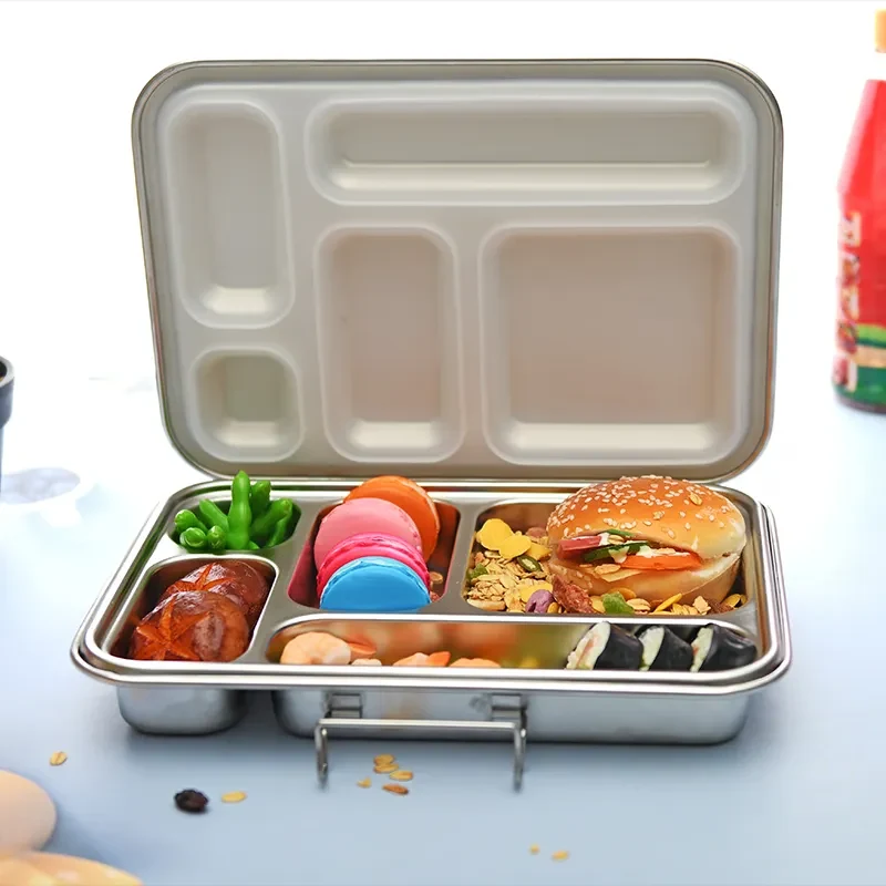 5 Compart Stainless Steel Bento Lunch Box 1