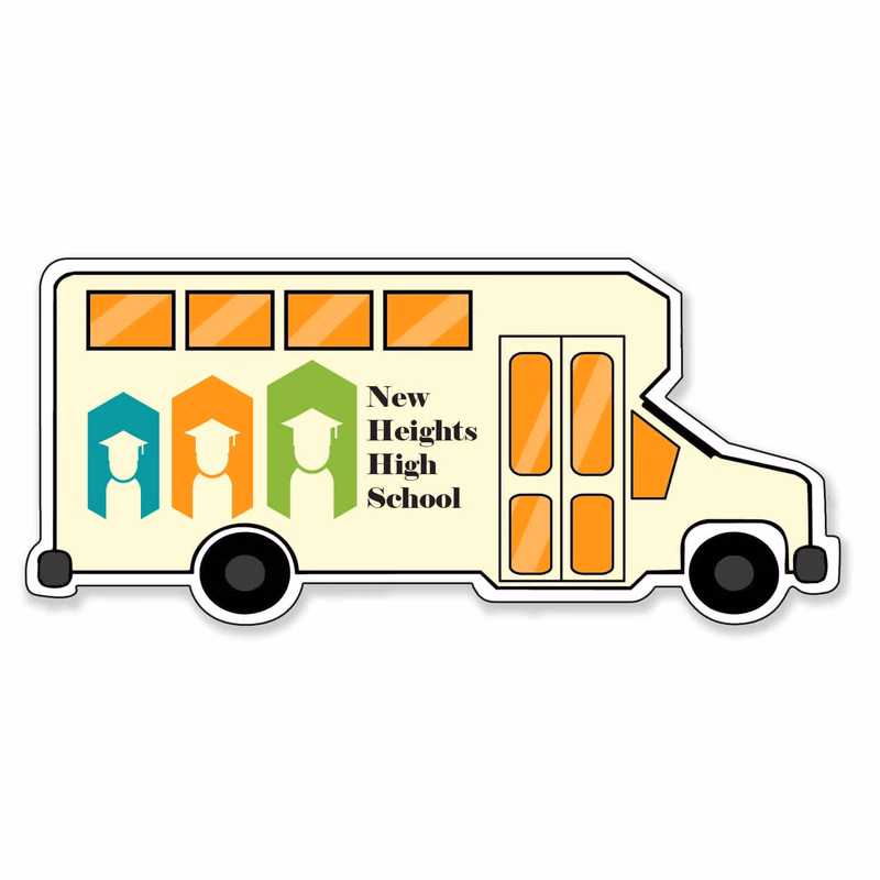 Bus Shaped NoteKeeper™ Magnet 35 Mil