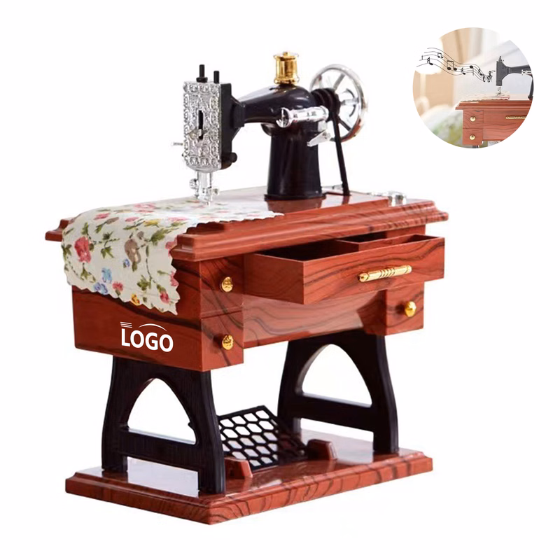 Vintage Sewing Machine Music Box - Nostalgic Decorative Gift