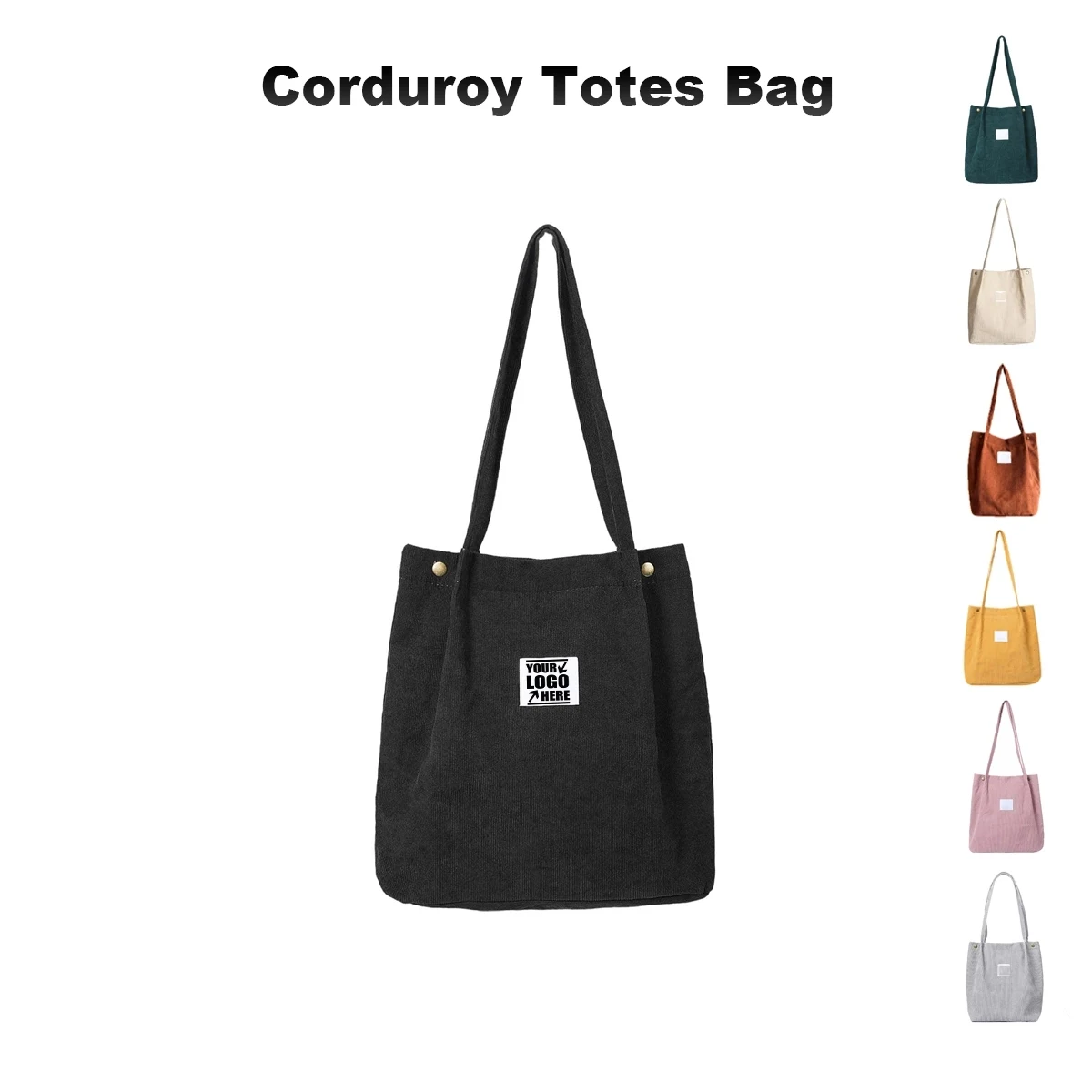Corduroy Totes Bag, custom tote bag with logo imprint 1