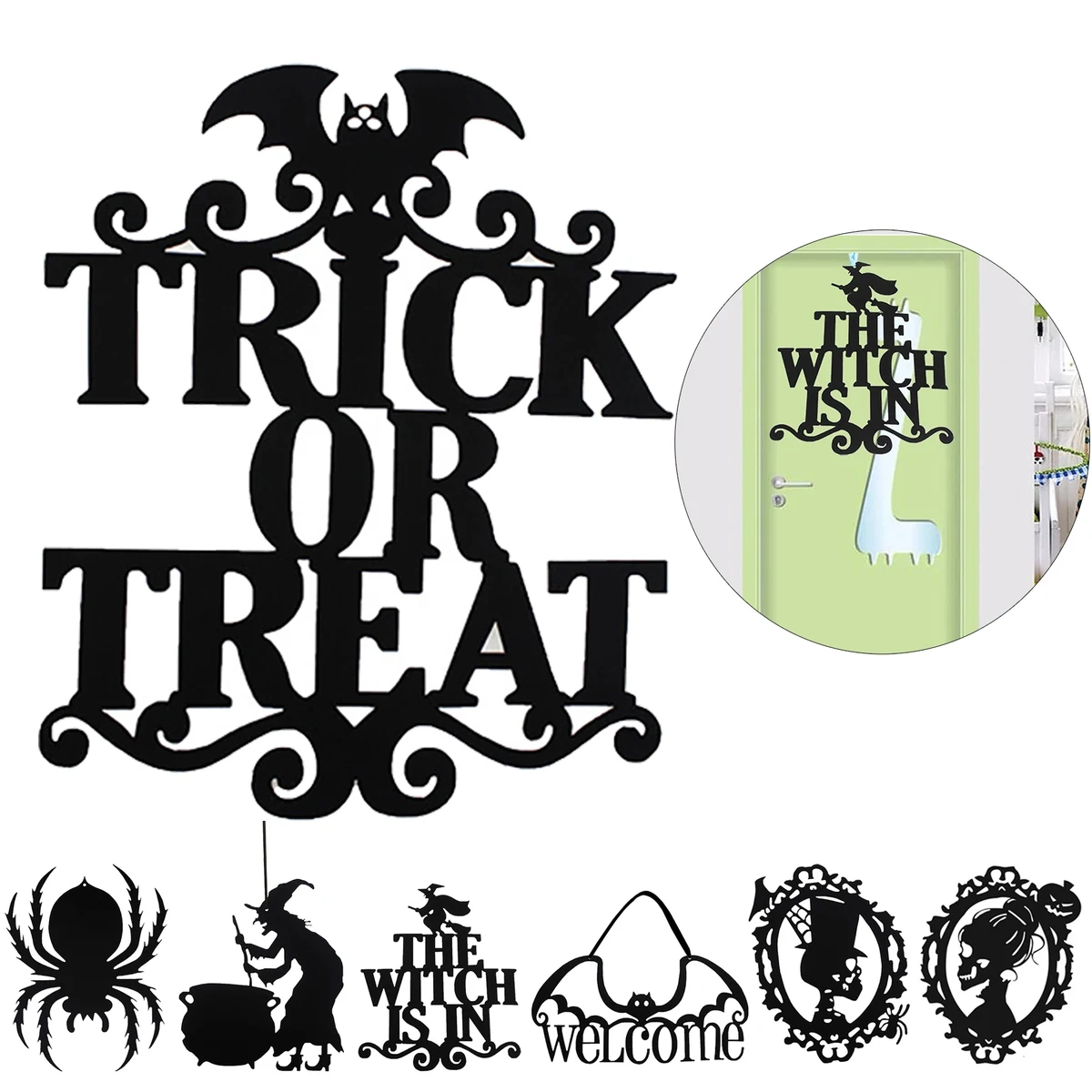 Halloween Hanging Sign Decorations Non-Woven Trick 1