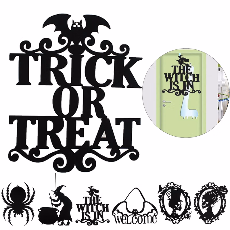 Halloween Hanging Sign Decorations Non-Woven Trick