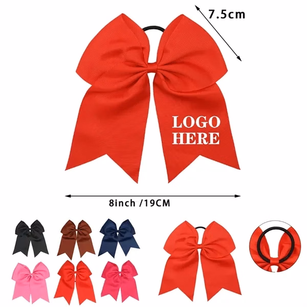 Custom Jumbo Cheer Hair Bow with Elastic Band — Team Sports & School Events