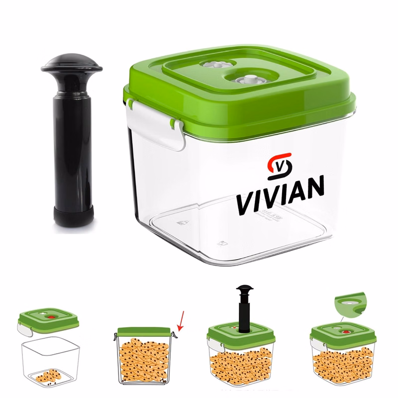 100oz Clear Vacuum Food Storage Container w/ Pump Seal