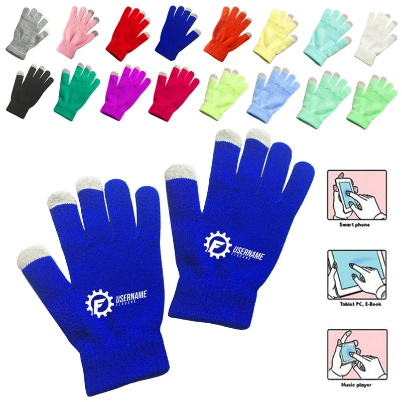 Solid Knitted Touch Screen Glove 1
