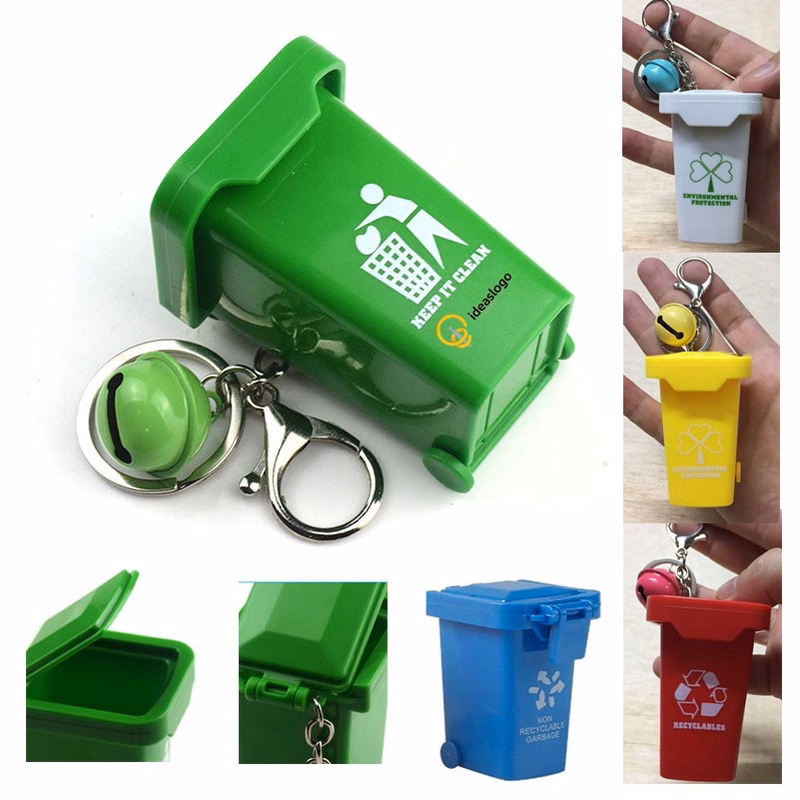 Recycle Trash Can Key Chain
