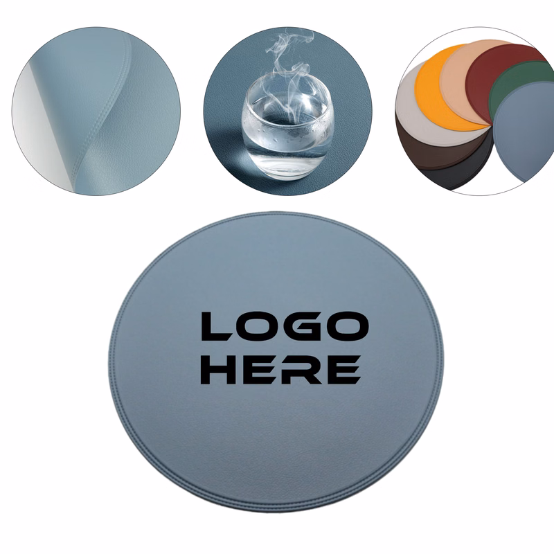 15" Round Leather Placemat