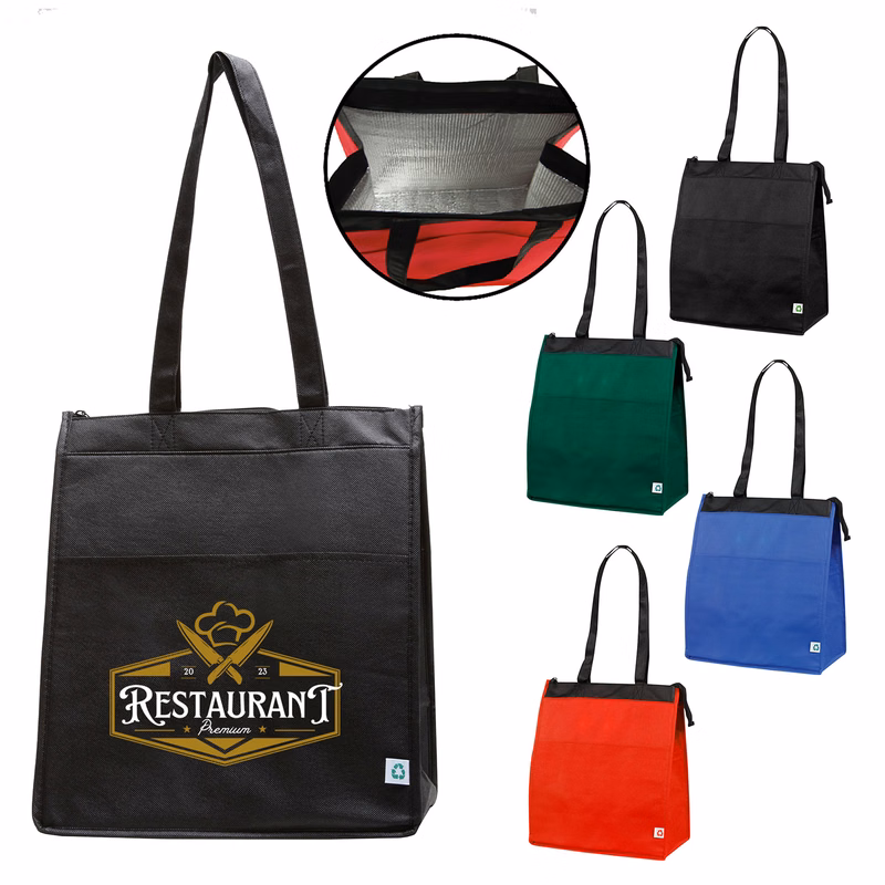 Insulated Hot/Cold Cooler ToteLarge Size with Zipper Closure