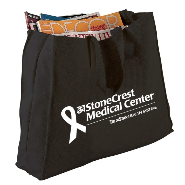 Canvas Gusset Tote Bag, custom tote bag with logo imprint 1