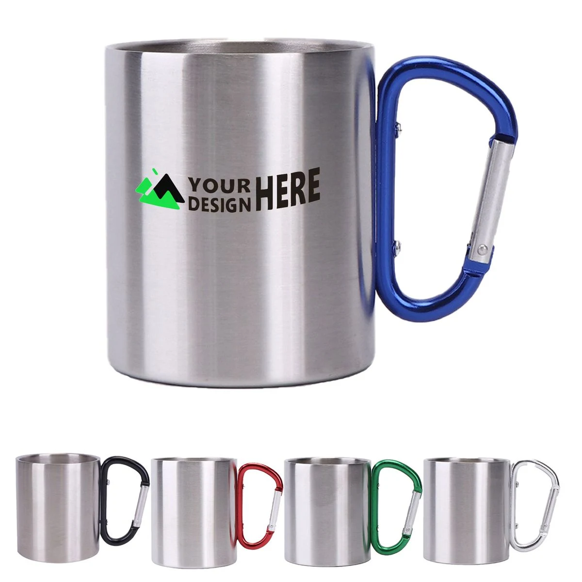 10oz Carabiner Camping Stainless Steel Mug 1