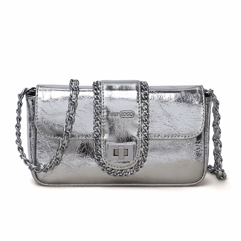 Genuine Leather Versatile cross-body chain messenger bag
