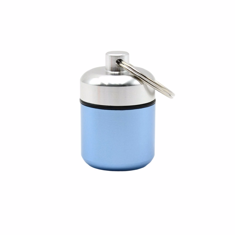 Aluminum Waterproof Portable Pill Box Keychain
