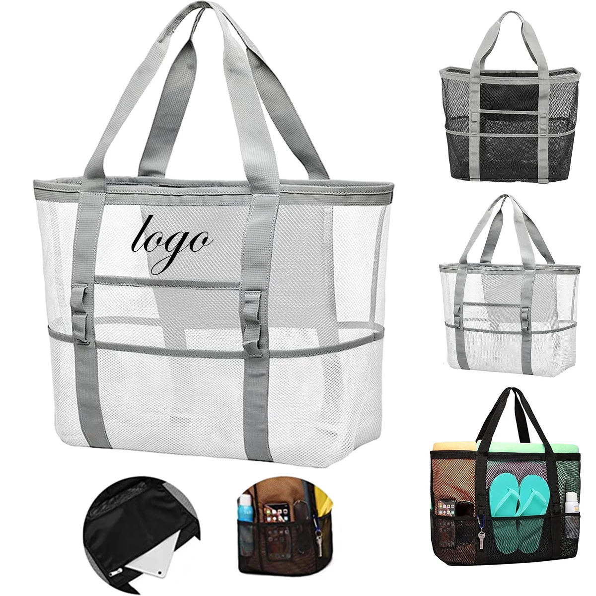 Large Capacity Outdoor Beach Pack, custom tote bag with logo imprint 1