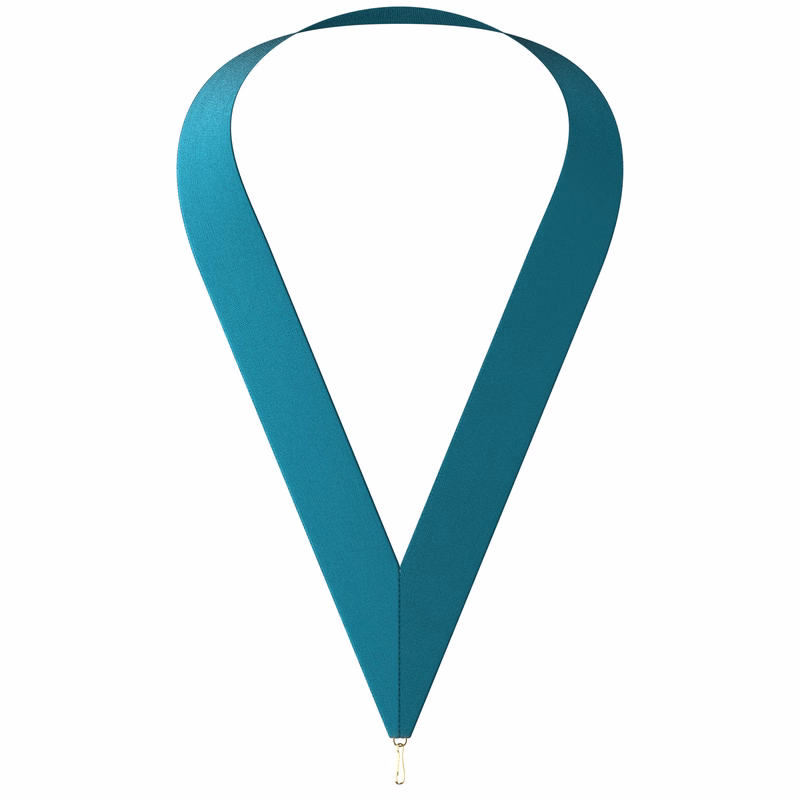 1-1/2" x 34" Grosgrain Teal Neckband w/ Quick Clip