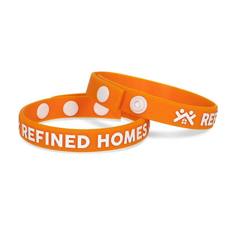 Embossed Printed Silicone Adjustable Wristbands 1